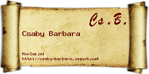 Csaby Barbara névjegykártya
