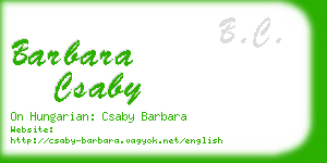 barbara csaby business card